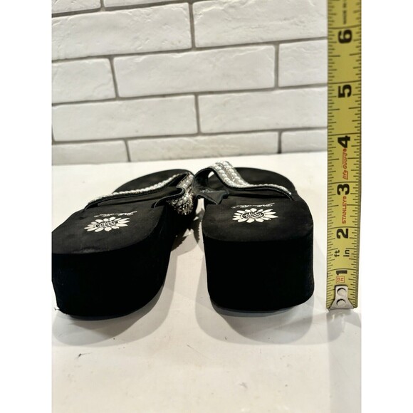Yellow Box‎ Women's Valence Sparkle Wedge Thong Sandal Flip Flop Size 7.5 - Picture 5 of 6